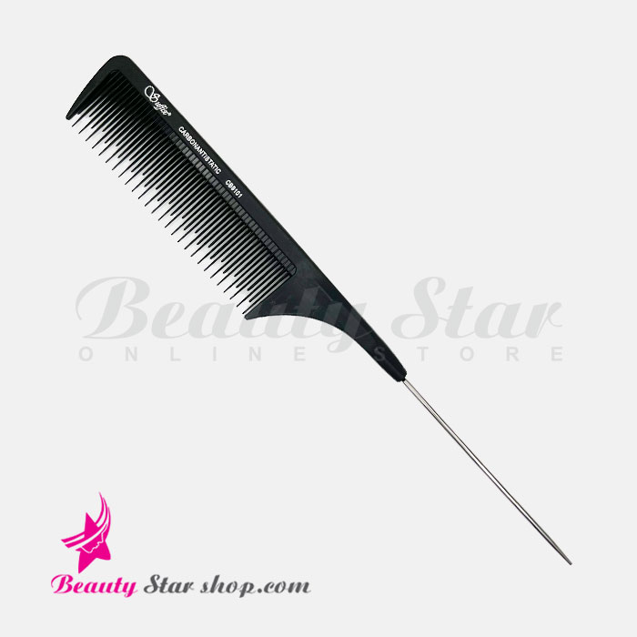 شانه دم باریک فلزی پوش دار کربن آنتی استاتیک سافیکس مدل CB9101